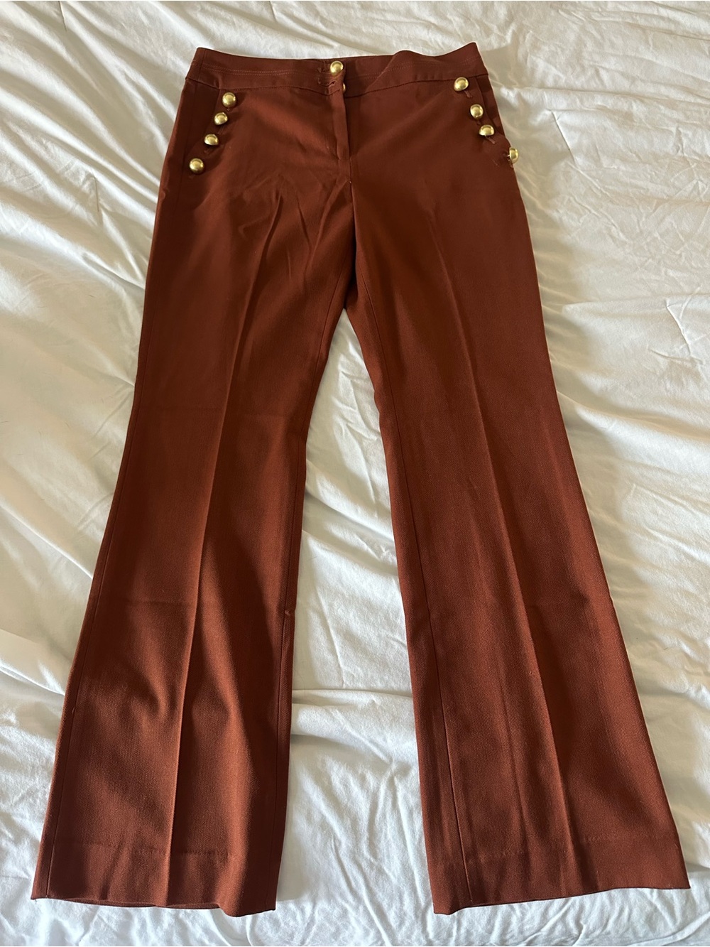 WHBM Blake Boot Cut Pants with Gold Buttons